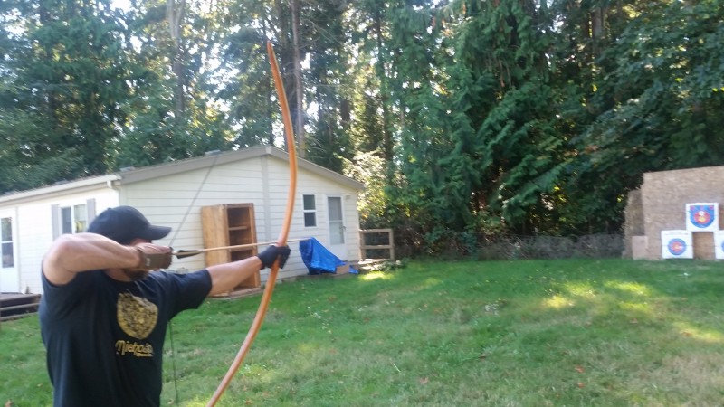 Shooting Yew Longbow